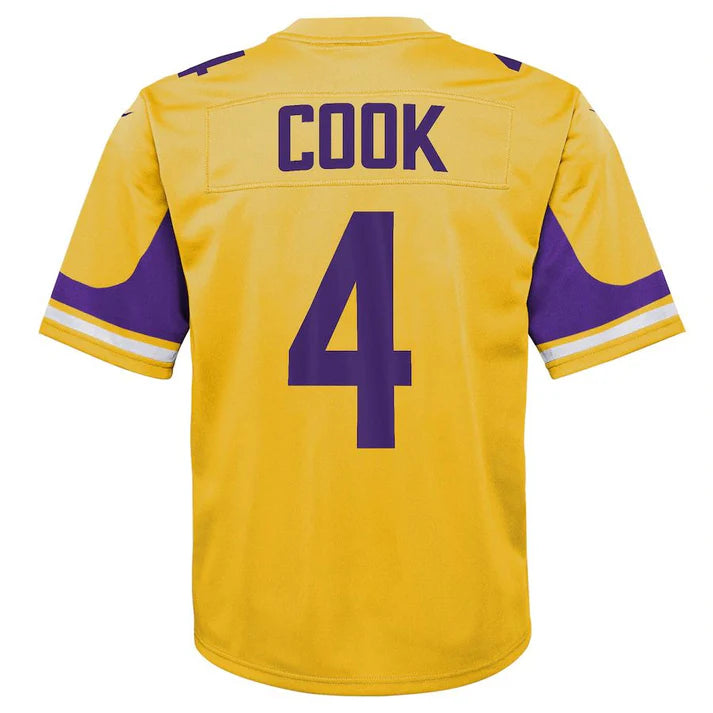 MN.Vikings #4 Dalvin Cook Gold Team Inverted Game Jersey