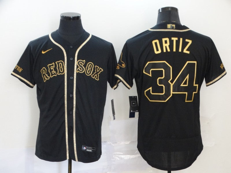 Men's Boston Red Sox David Ortiz Black Replica Player Jersey