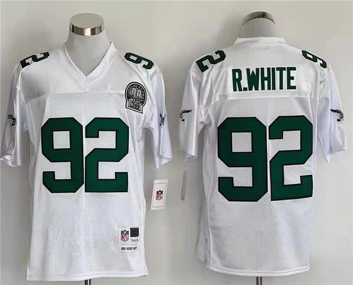 Men's Philadelphia Eagles Reggie White White Legacy Replica Jersey1