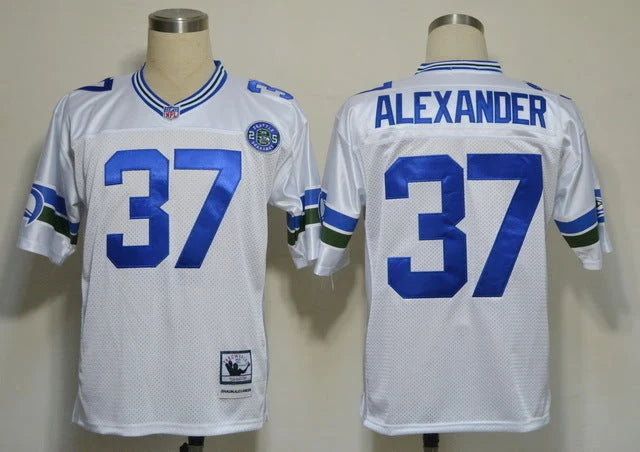 Men's Seattle Seahawks Shaun Alexander White Legacy Replica Jersey