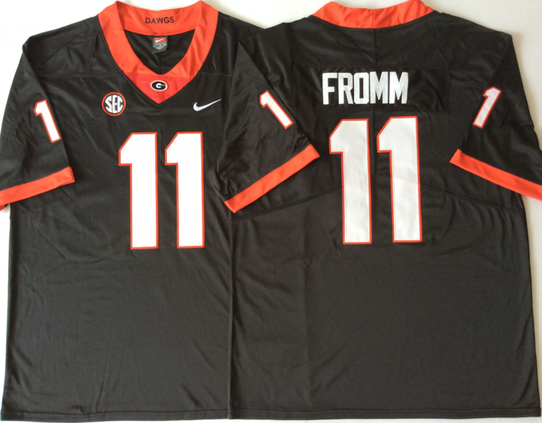 Men's Georgia Bulldogs Jake Fromm Black Player Game Jersey