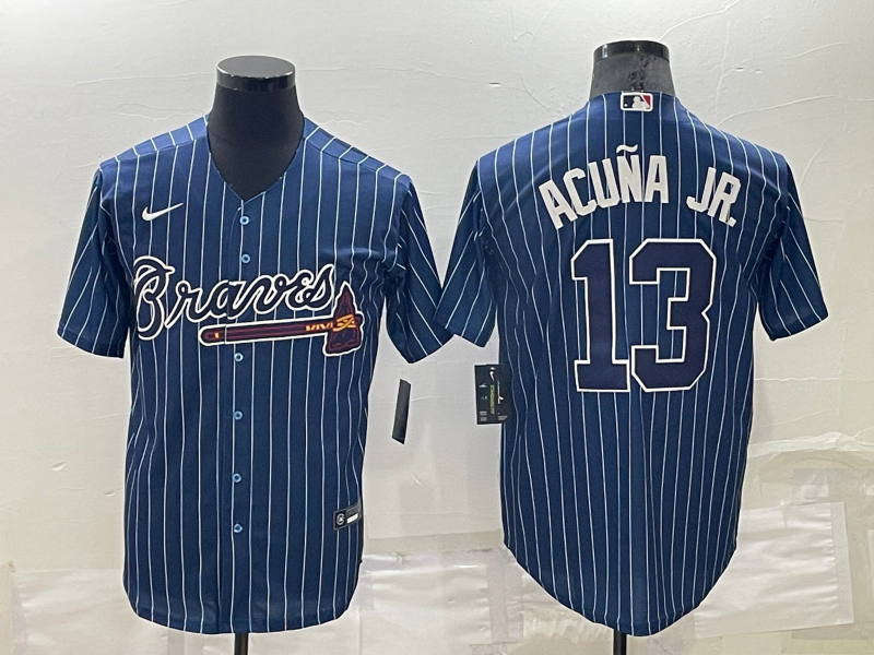 Men's Atlanta Braves Ronald Acuna Jr. Blue Replica Baseball Jersey