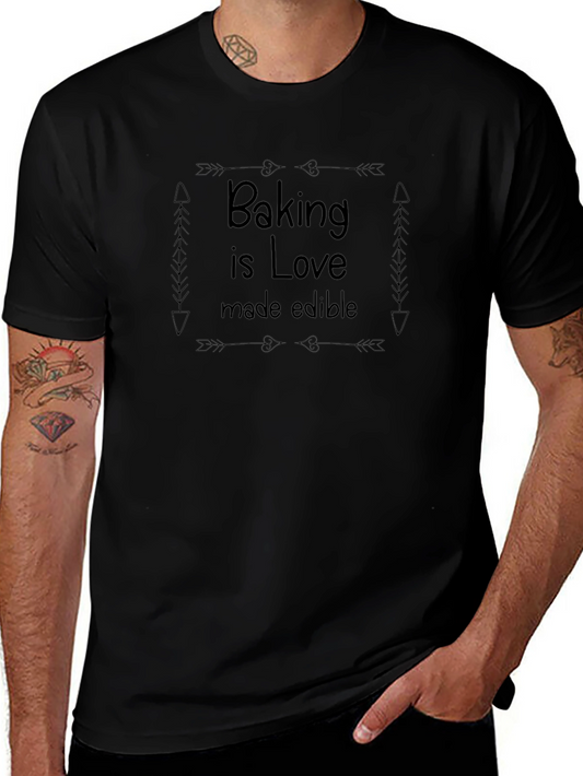 Baking is Love Mens Black T-Shirt