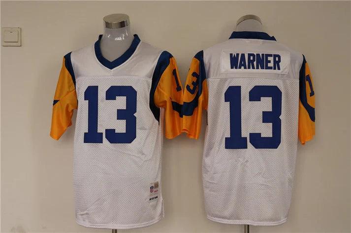 Men's San Louis Rams Kurt Warner White Legacy Replica Jersey1