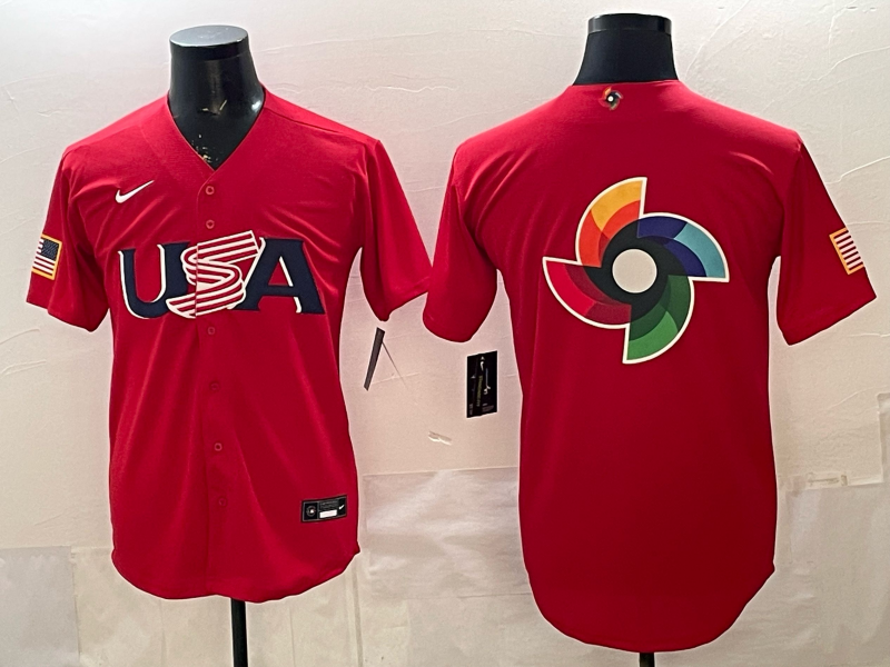 Men's USA Baseball Red 2026 World Baseball Classic Player Jersey