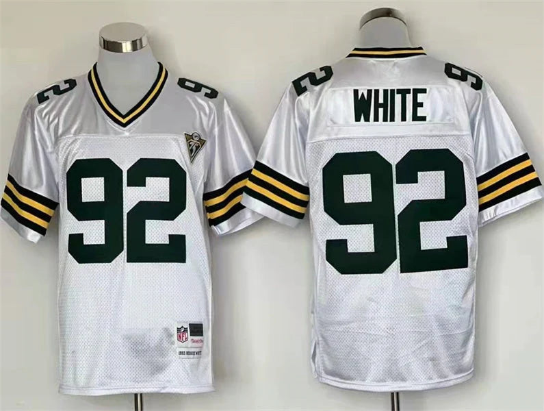 Men's Green Bay Packers Reggie White White Legacy Replica Player Jersey1