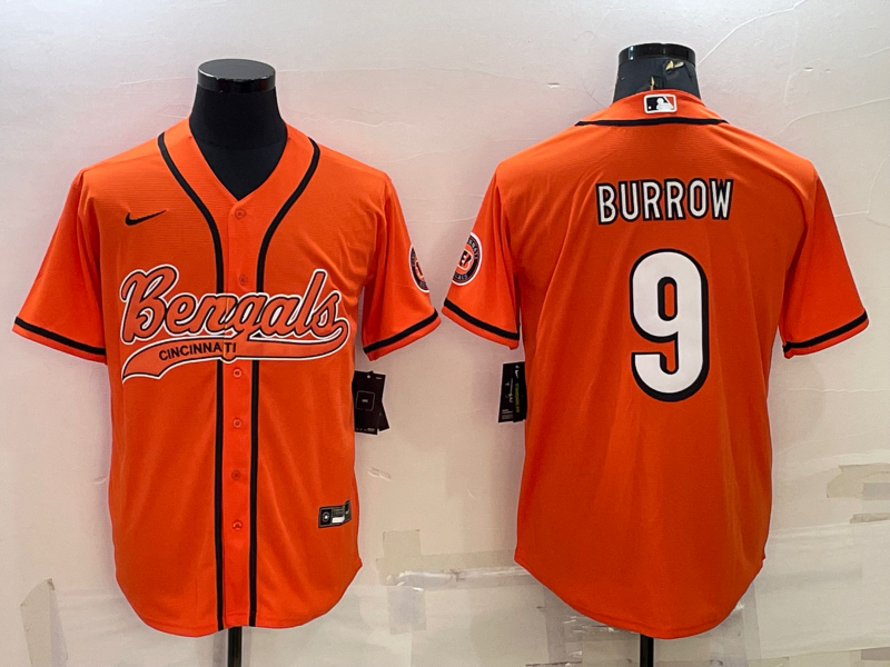 Men's Cincinnati Bengals Joe Burrow Orange Fashion Game Jersey