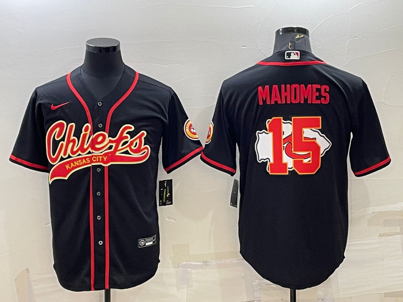 Men's Kansas City Chiefs Patrick Mahomes Black Player Game Jersey Joint Edition
