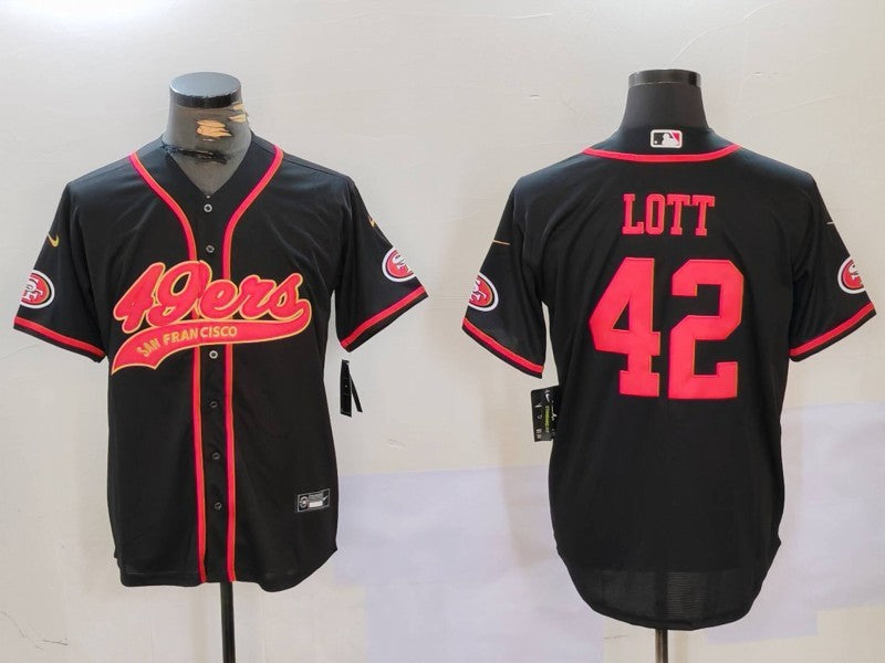 Men's San Francisco 49ers Ronnie Lott Black Game Player Jersey