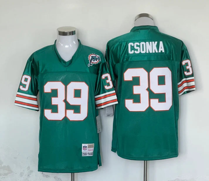 Men's Miami Dolphins Larry Csonka Aqua Legacy Replica Jersey