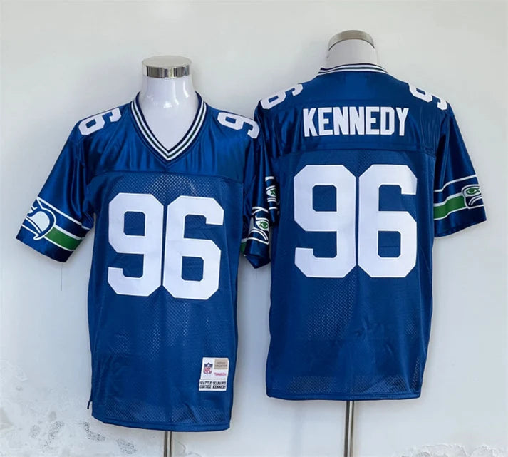 Men's Seattle Seahawks Cortez Kennedy Royal Legacy Replica Jersey1