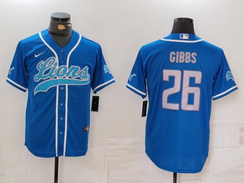 Men's Detroit Lions Jahmyr Gibbs Blue Player Jersey