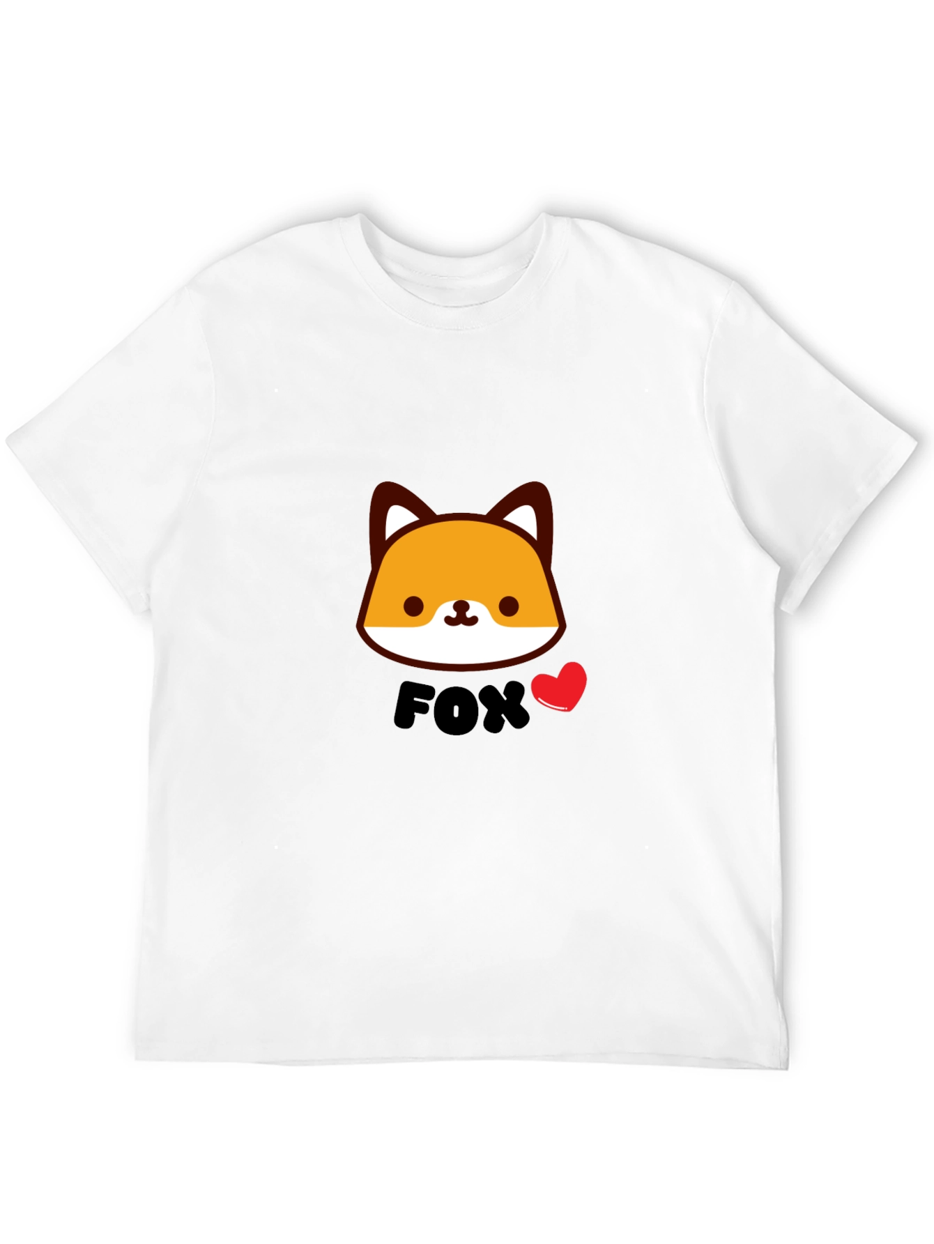 Cute Fox Graphic Black T-Shirt for Men
