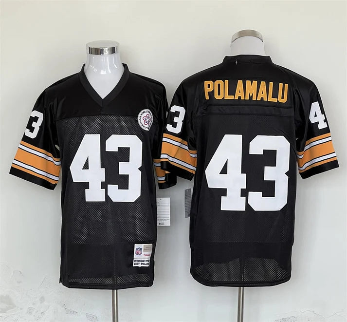 Men's Pittsburgh Steelers Troy Polamalu Black Legacy Replica Jersey