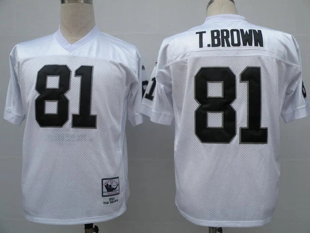 Men's Oakland Raiders Tim Brown White Legacy Replica Jersey