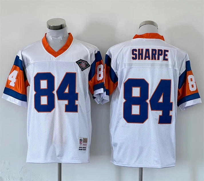 Men's Denver Broncos Shannon Sharpe White Legacy Replica Jersey