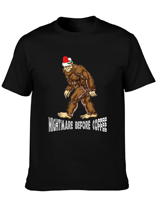 Nightmare Before Coffee Bigfoot Christmas T-Shirt