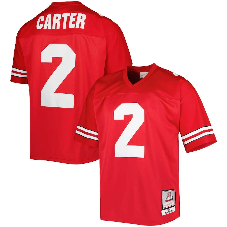 Men's Ohio State Buckeyes Cris Carter #2 Scarlet Authentic Jersey