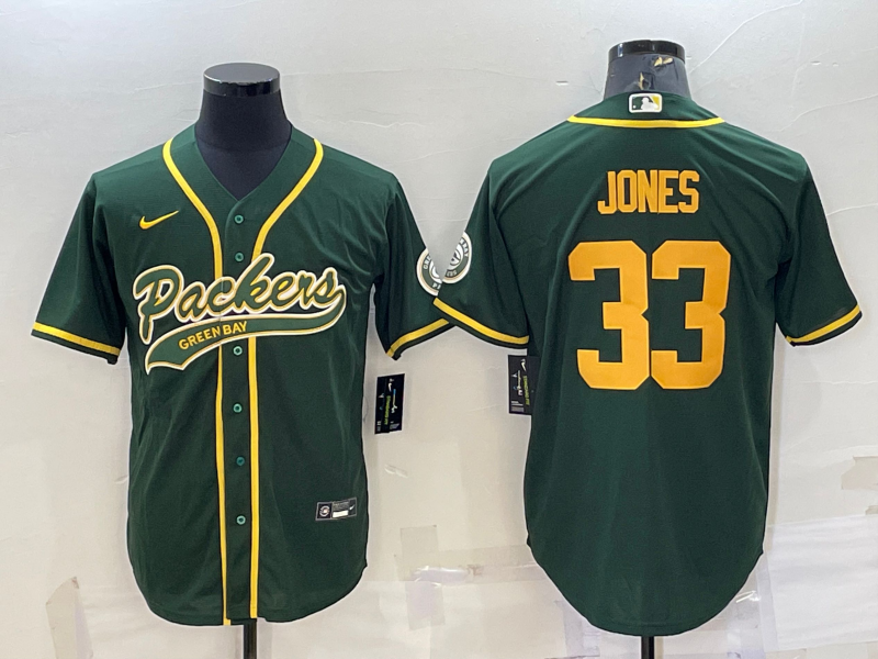 Men's Green Bay Packers Aaron Jones Green Player Jersey Joint Edition