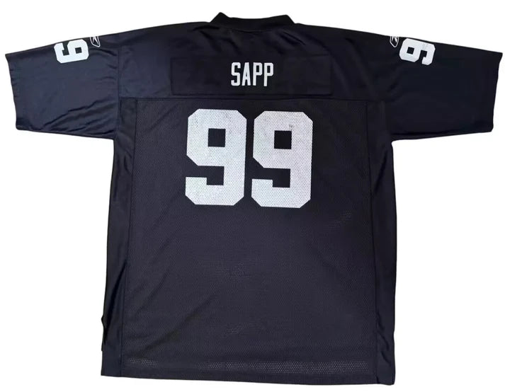 Men's Oakland Raiders Warren Sapp Black Legacy Replica Jersey