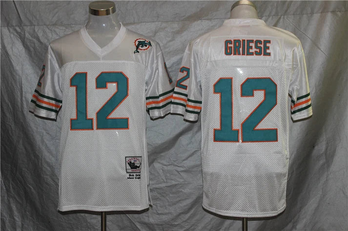 Men's Miami Dolphins Bob Griese White Legacy Replica Jersey