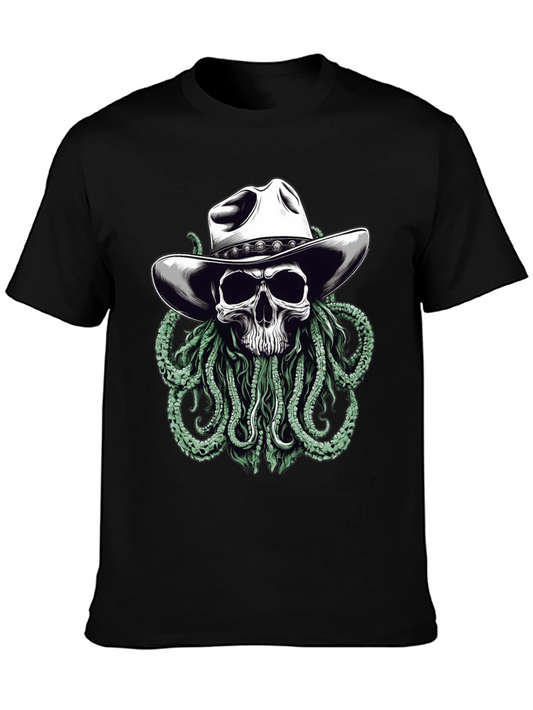 Skull Cowboy Kraken T-Shirt - Western Sea Monster Tee