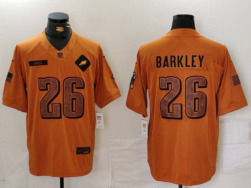 Men's Philadelphia Eagles Saquon Barkley Brown 2023 Salute To Service Limited Jersey