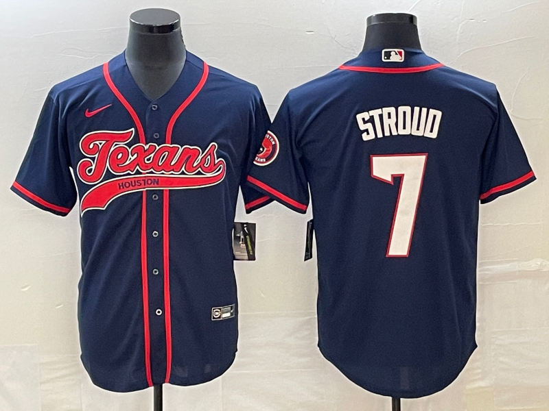 Men's Houston Texans C.J. Stroud Navy Game Jersey Joint Edition