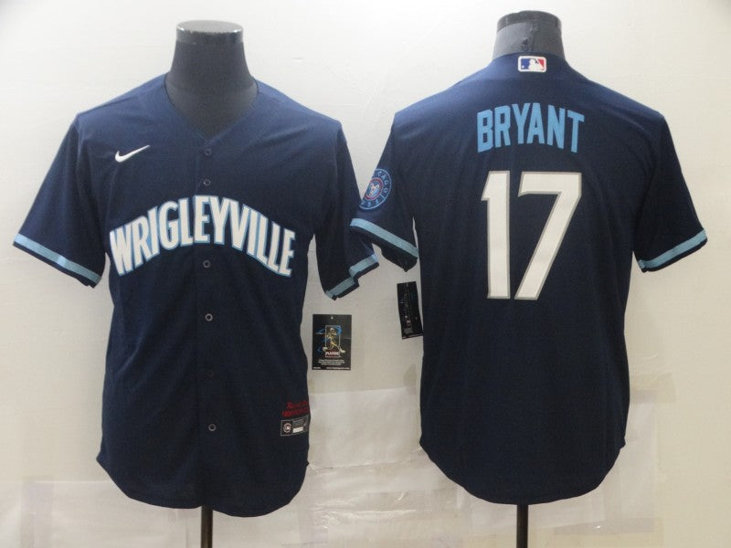 Men's Chicago Cubs Kris Bryant Navy Replica Player Jersey