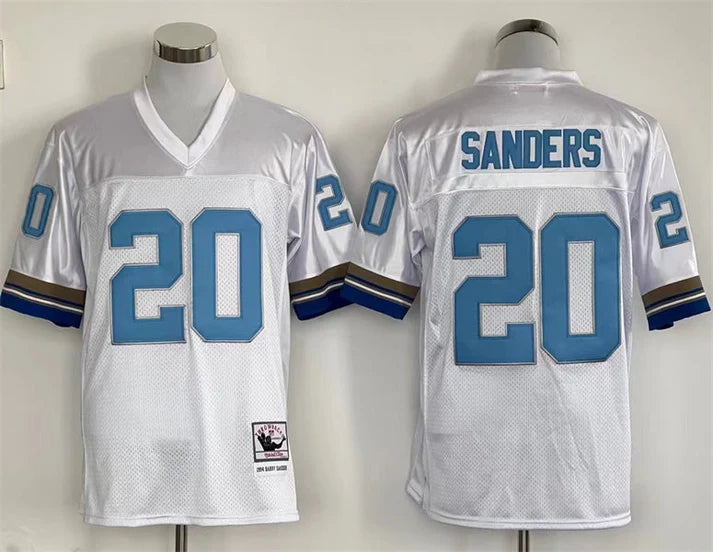 Men's Detroit Lions Barry Sanders White Legacy Replica Jersey1