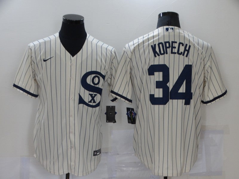 Men's Chicago White Sox Michael Kopech #34 Beige Replica Baseball Jersey1