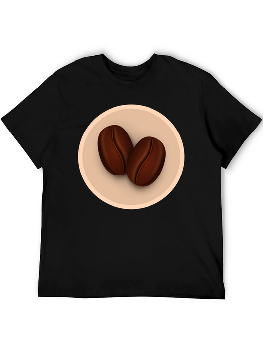 Coffee Bean Graphic Tee - Black Cotton Blend