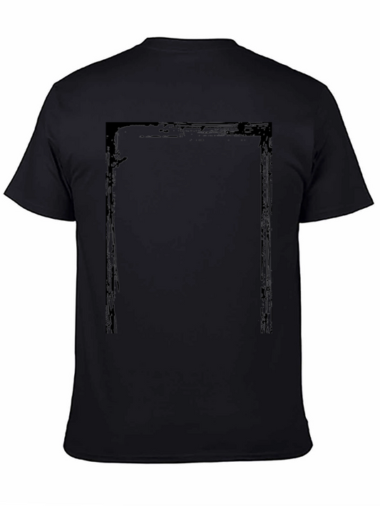 Edgy Black Graphic Tee - Grunge Border Design