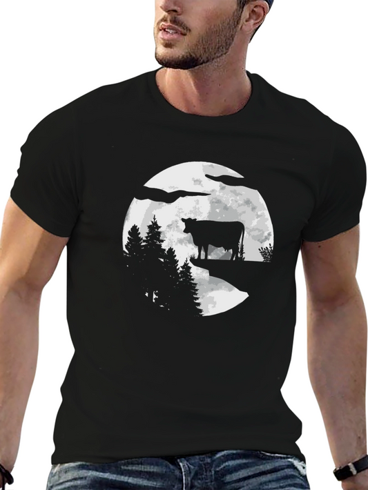 Cow Moon Black T-Shirt