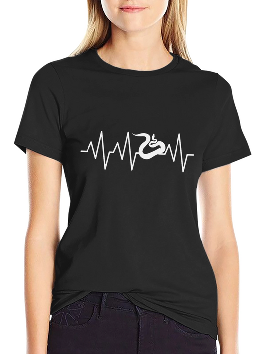 Snake Heartbeat T-Shirt - Black