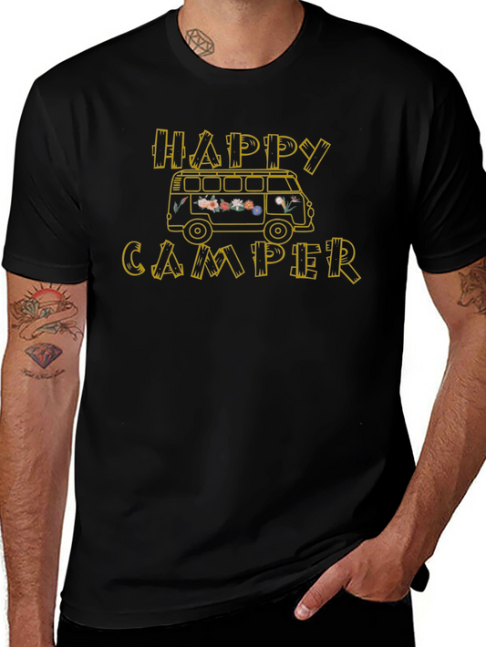 Happy Camper Graphic Tee - Retro Style