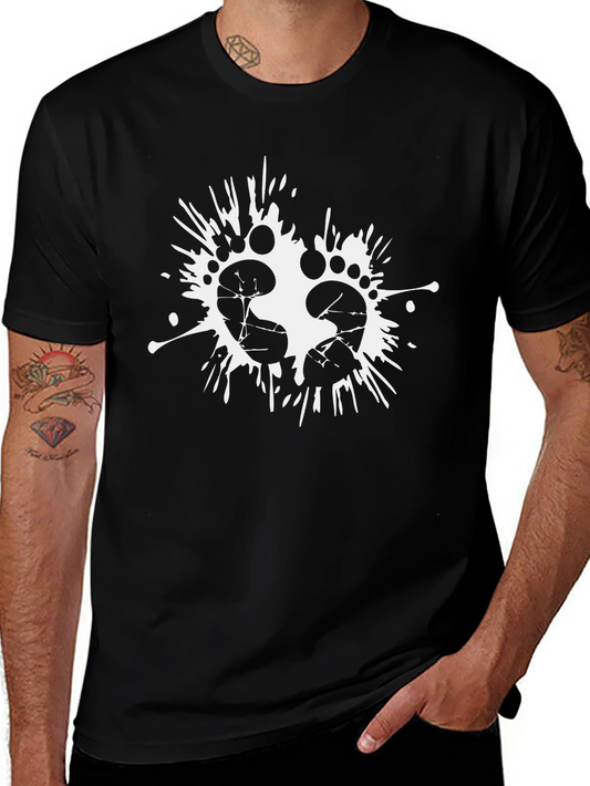 Footprint Splash Tee - Black Cotton Blend