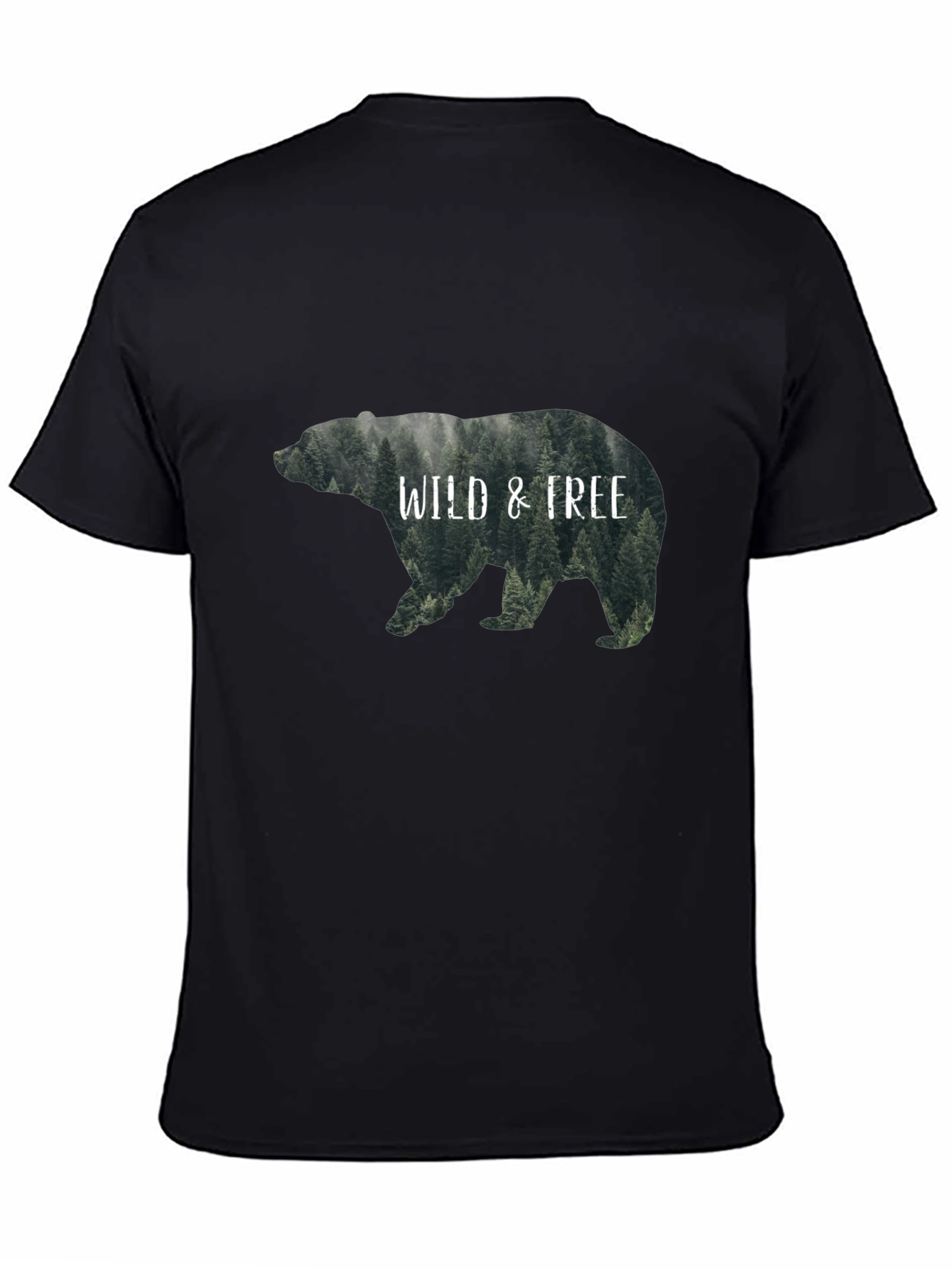 Wild & Free Bear Graphic T-Shirt - Black