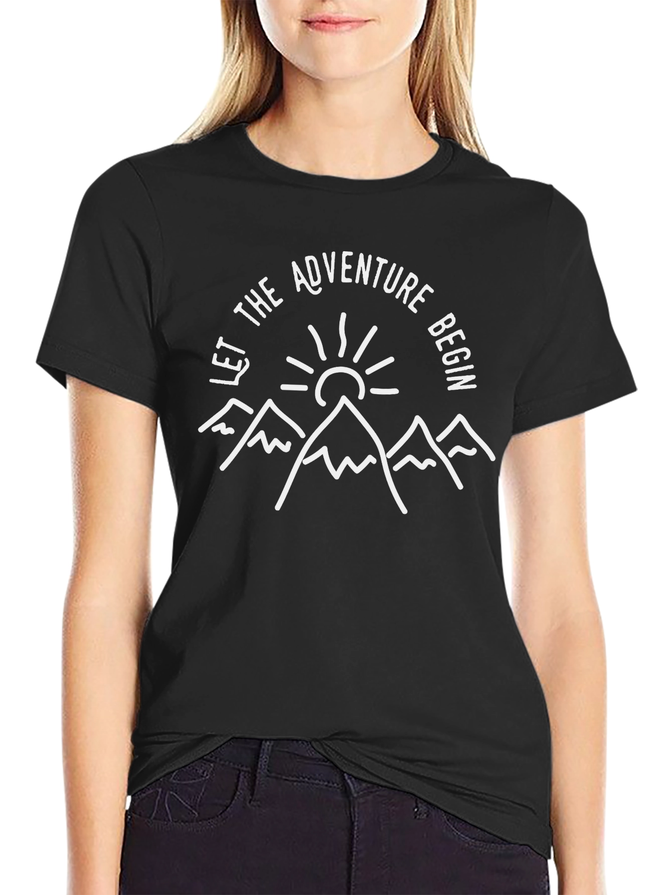 Adventure Begins Graphic Tee - Black