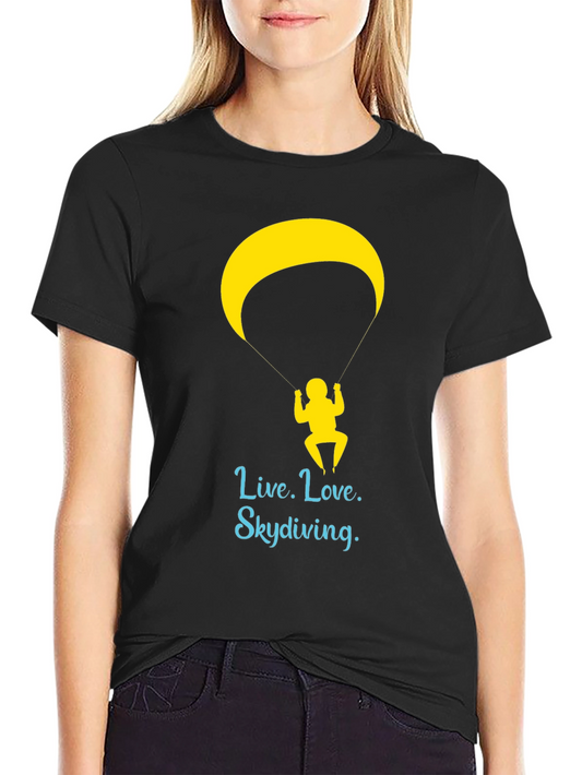 Live Love Skydiving Graphic Tee - Black
