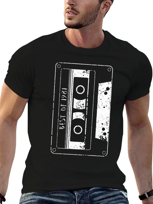 Vintage Cassette Tape Black Graphic Tee