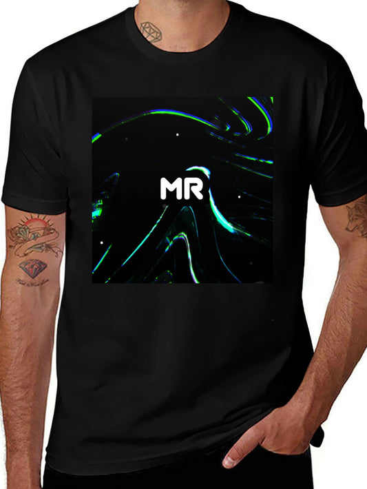 MR Abstract Black Graphic Tee - Modern Casual Wear