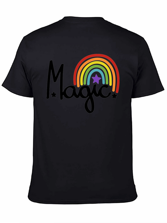 Magic Rainbow Star Black T-Shirt