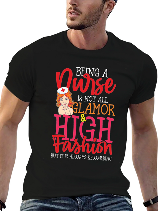 Nurse Glamour T-Shirt - Rewarding Profession Tee