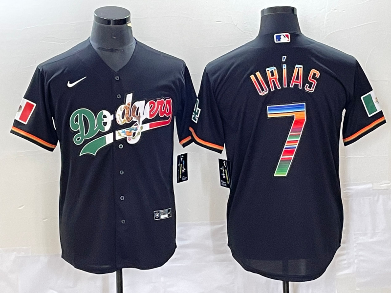 Men's Los Angeles Dodgers Julio Urias Black Alternate Replica Player Jersey