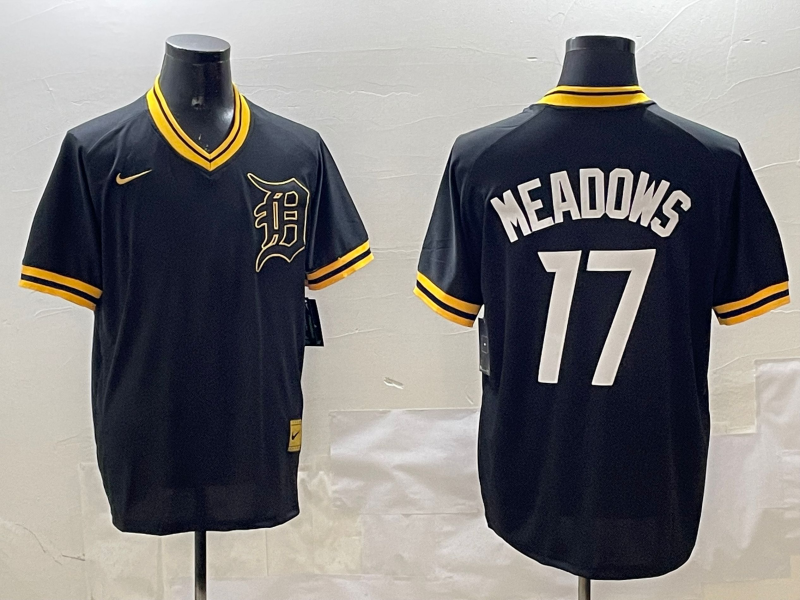 Men's Detroit Tigers Austin Meadows Black Replica Player Jersey