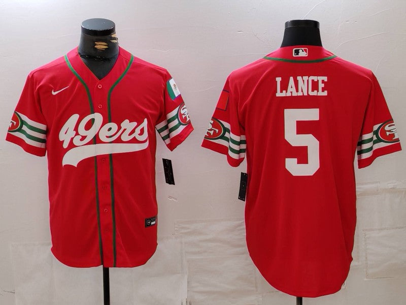 Men's San Francisco 49ers Trey Lance Scarlet Player Game Jersey