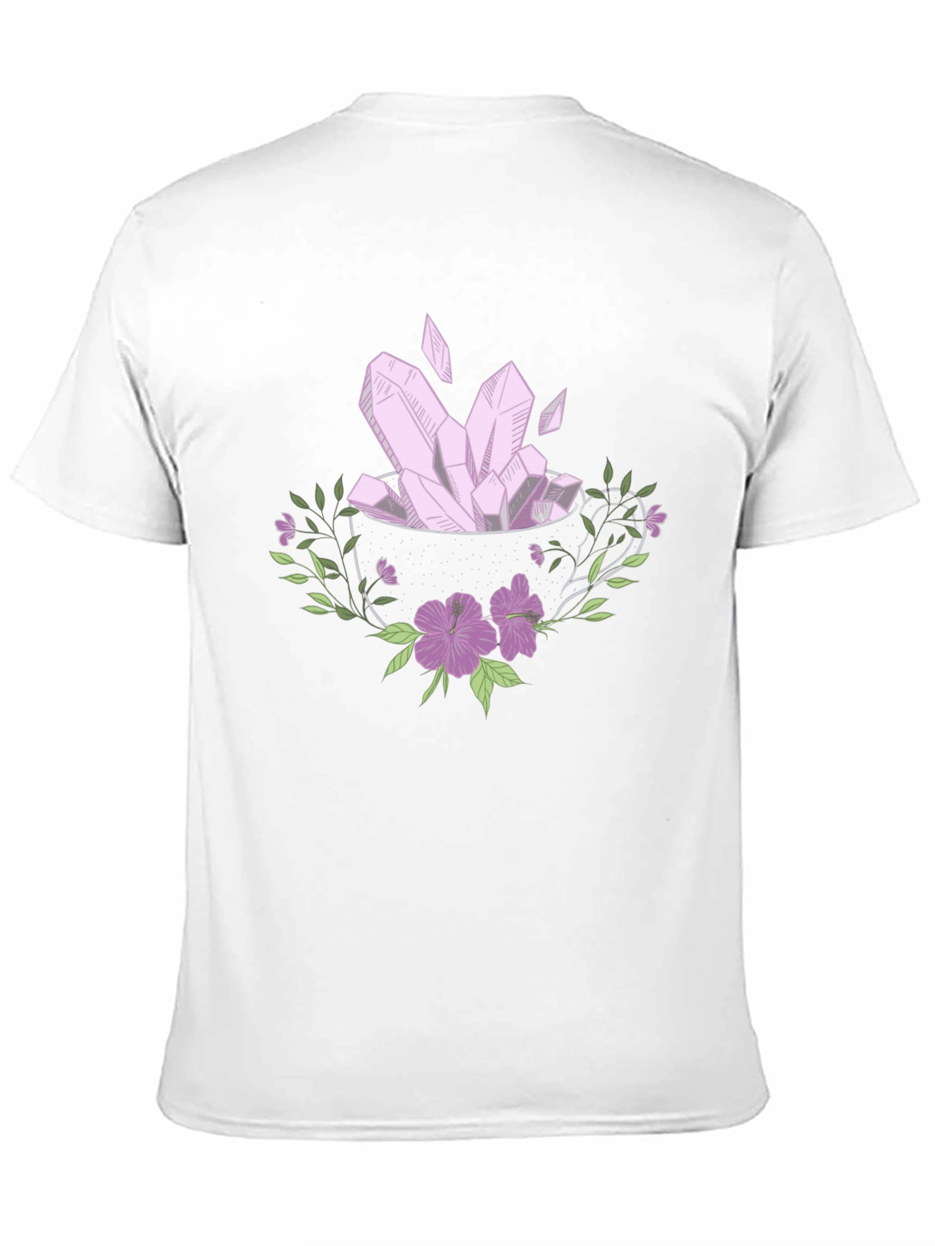 Crystal & Floral Graphic Tee - Black