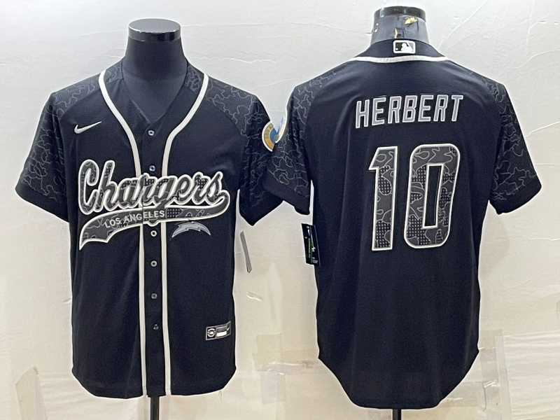 Men's Los Angeles Chargers Justin Herbert Black RFLCTV Limited Jersey Joint Edition