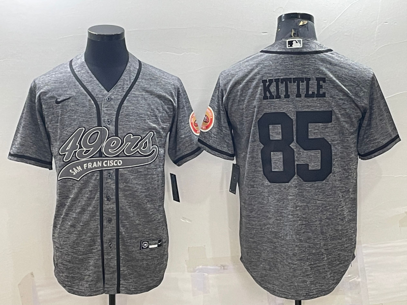 Men's San Francisco 49ers George Kittle Grey Game Jersey Joint Edition